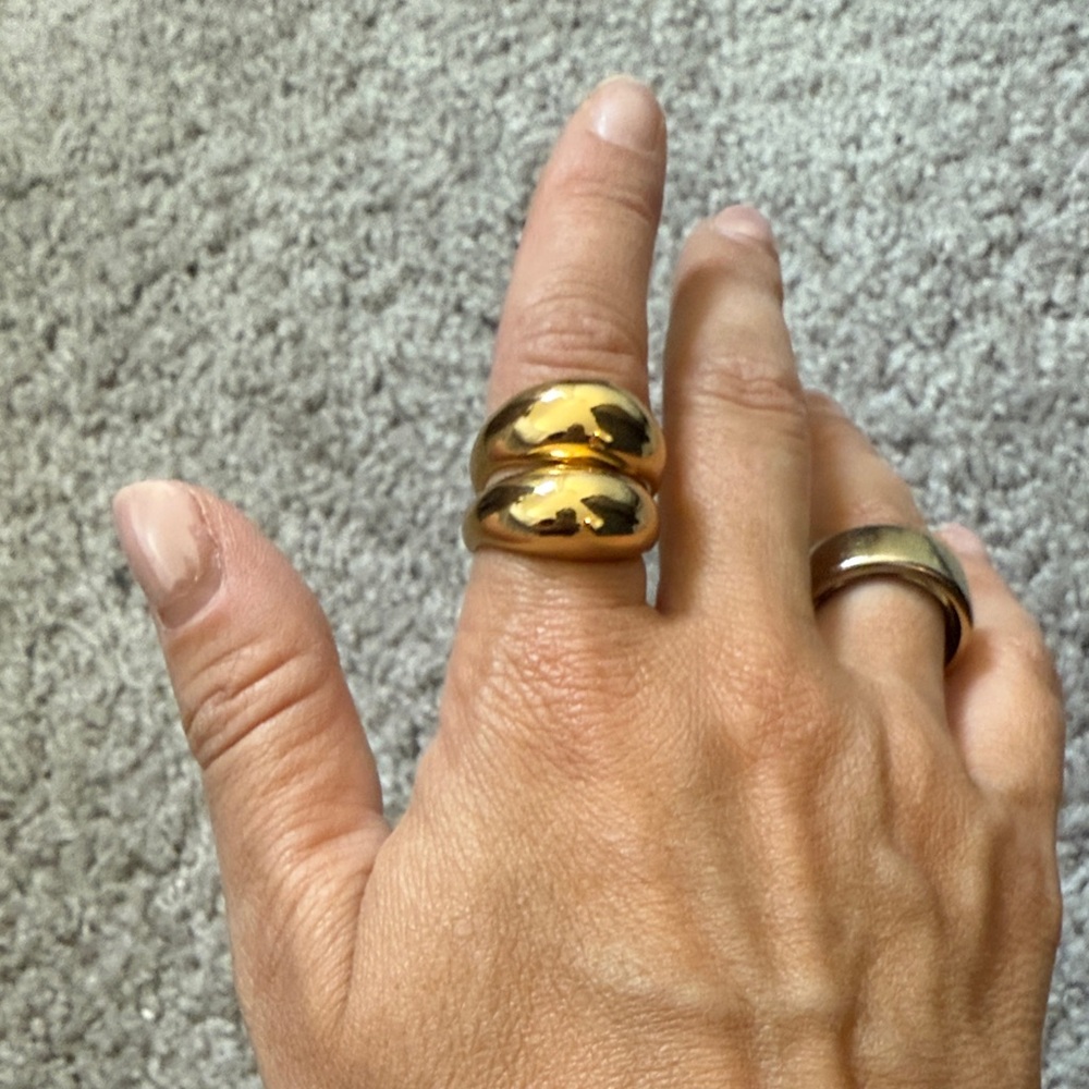 BaubleBar Gold Double Band Ring